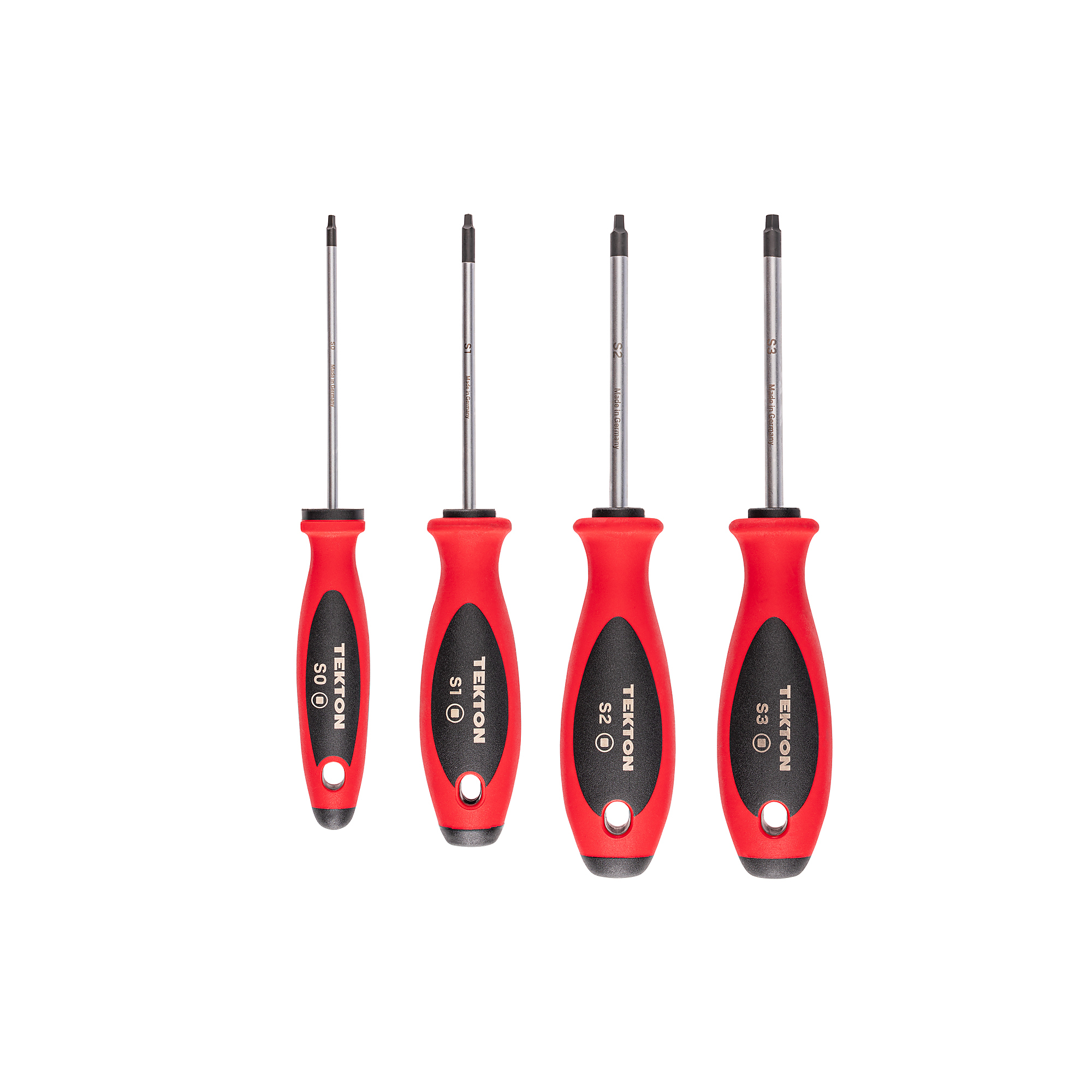 TEKTON Square Screwdriver Set - 4 Inch Shanks, 4-Piece (#0 - #3) | DWQ90000